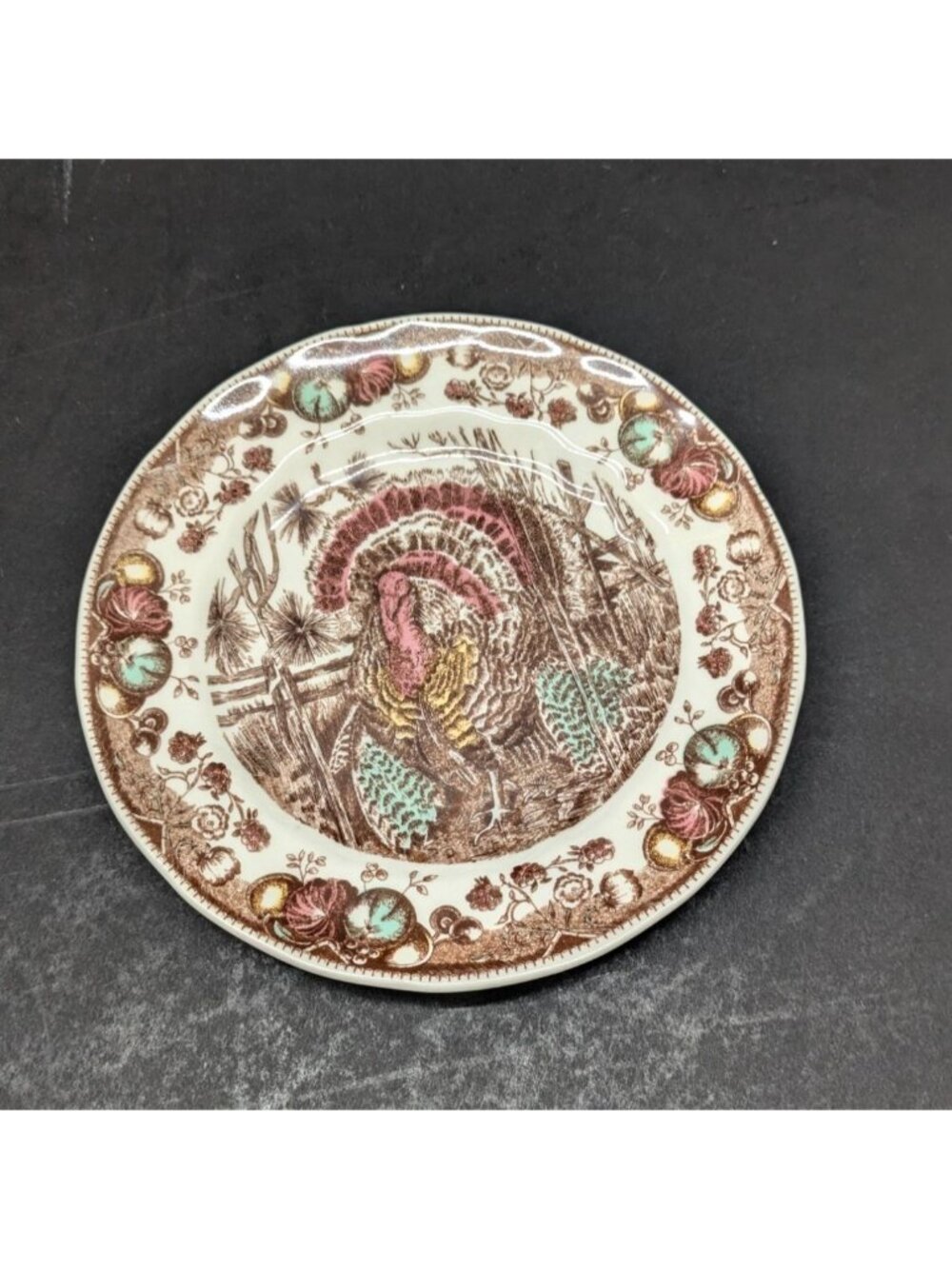 Johnson Bros His Majesty Turkey Plate 6 1/8" Ceramic Brown Multicolor